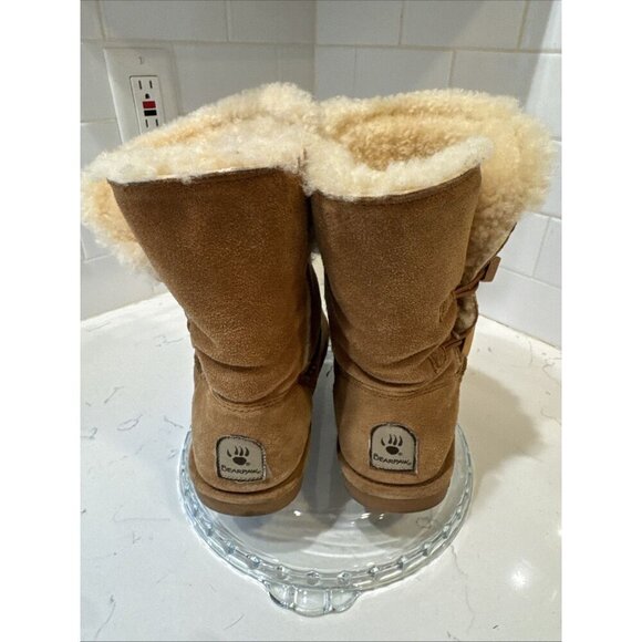 Bearpaw Abigail Womens Sz 8 Brown Suede Sheepskin Wool Lined Winter Calf Boots - Picture 4 of 10